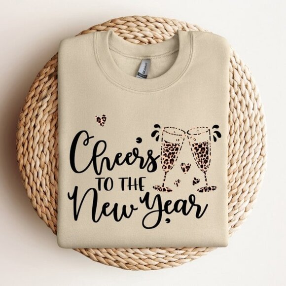 Cheers To The New Year Shirt Color Sand - Picture 1 of 4